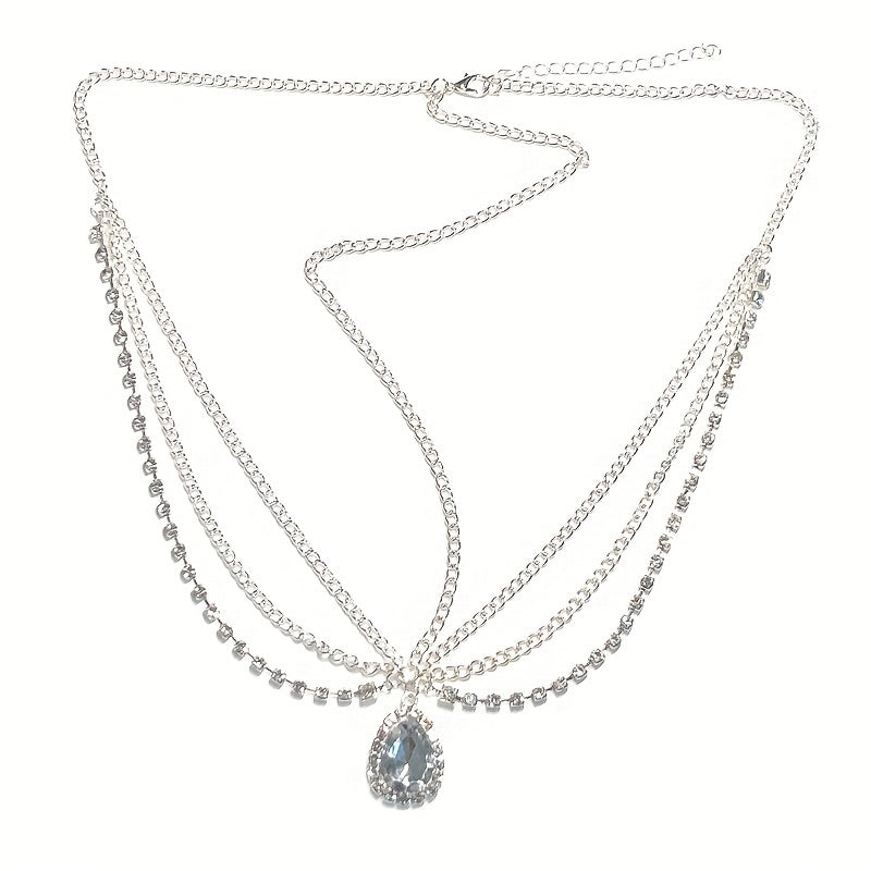 Crystal Rhinestone Water Drop Forehead Chain Headdress