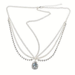 Crystal Rhinestone Water Drop Forehead Chain Headdress
