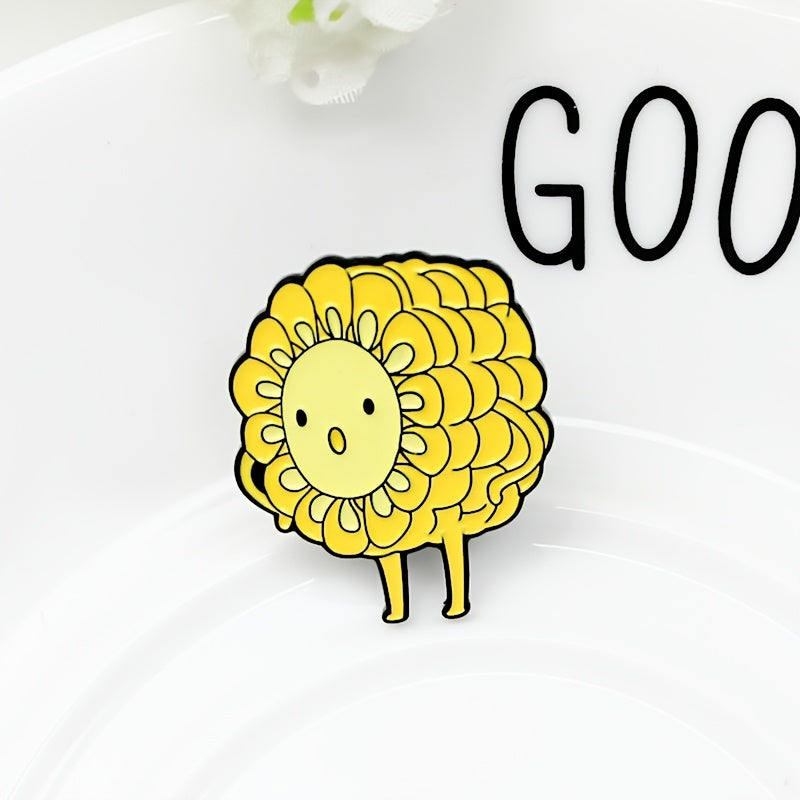 Yellow Corn Cartoon Brooch For Men
