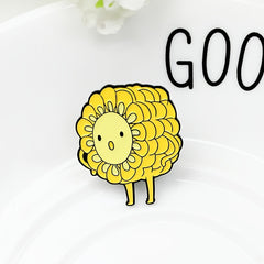 Yellow Corn Cartoon Brooch For Men