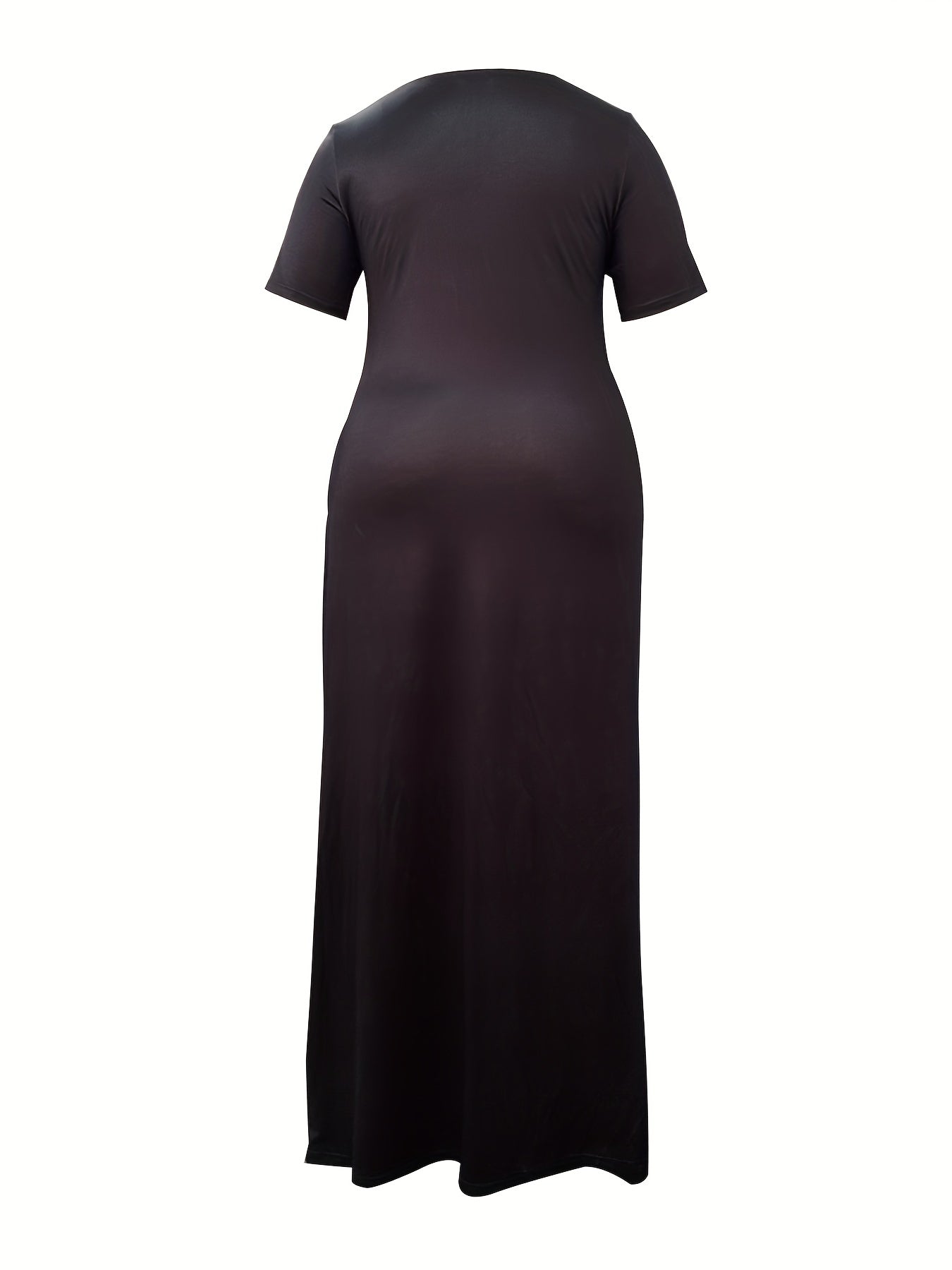  Colorblock Figure Print Maxi Tee Dress
