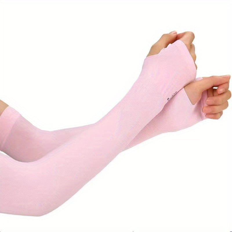 Summer Long Ice Sleeve Stripe UV Protection Arm Sleeves