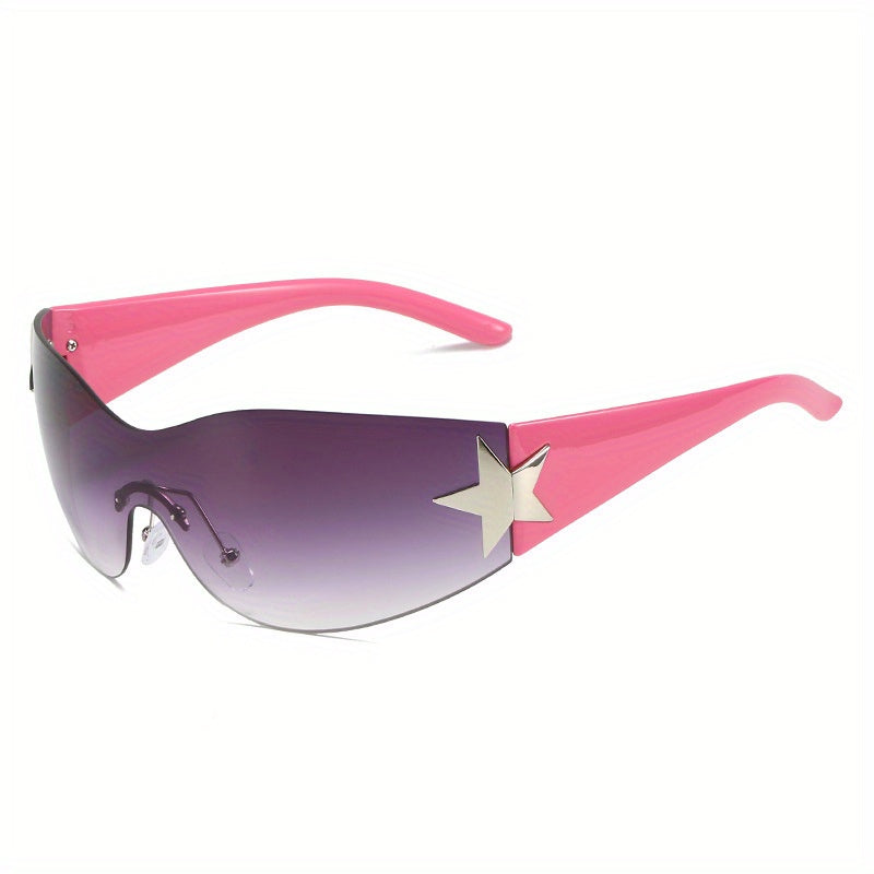 Pentagram Pattern Rimless Sunglasses for Men