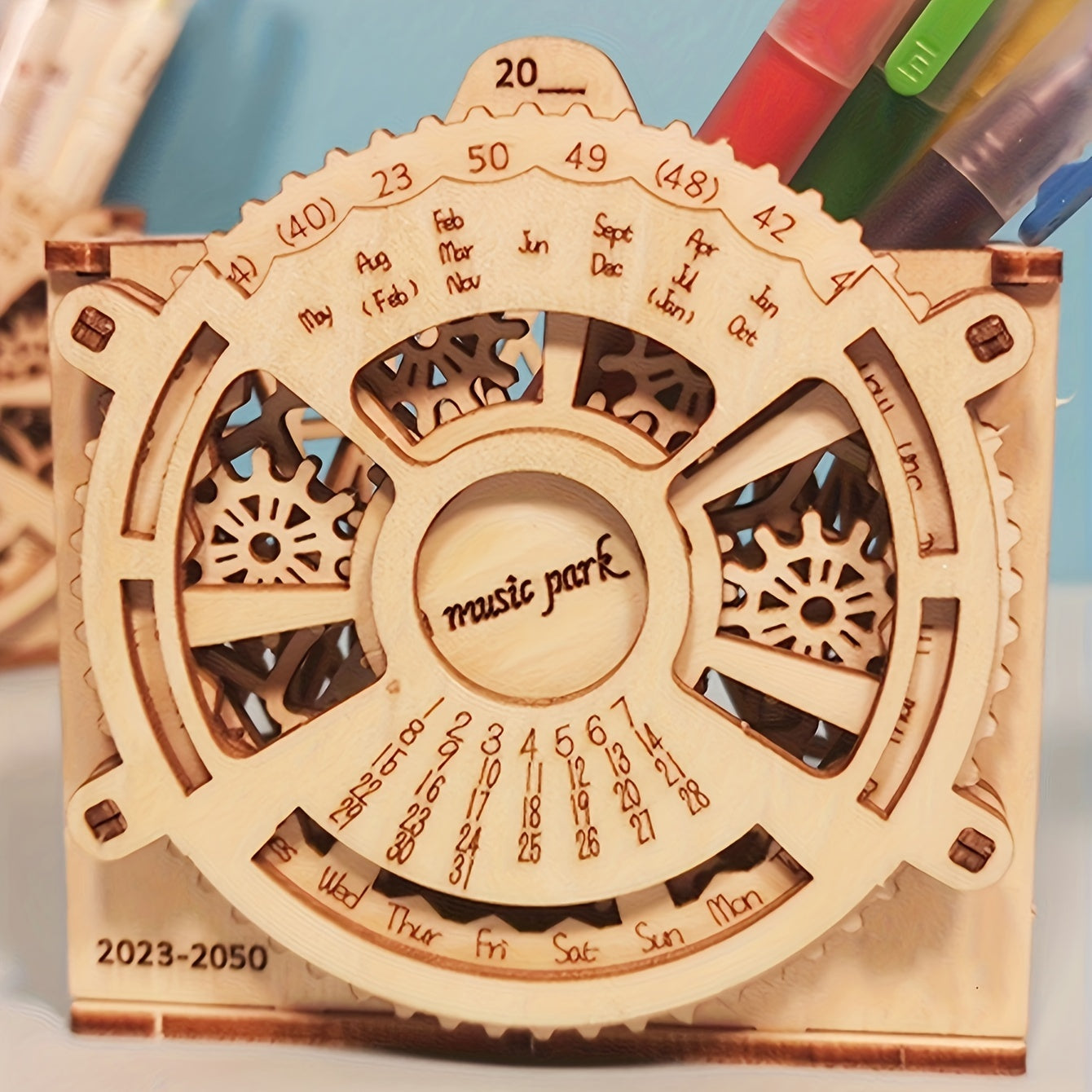 3D Wooden Puzzles Calendar & Pen Holder Kit