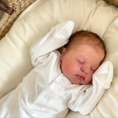 19" Simulation Reborn Doll Sleeping Baby Soft Cloth Body Implanted Hair