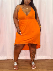  Women's Sexy V Neck Spaghetti Strap Dress