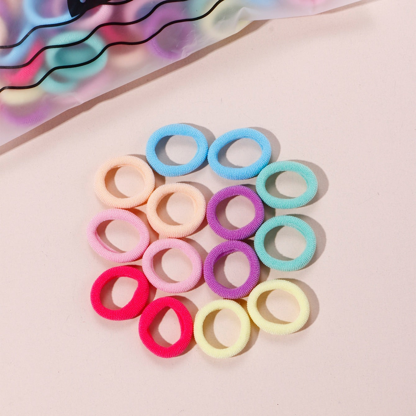 100pcs Seamless Baby Hair Ties Small Multicolor Hair Ties for Girls