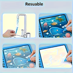 4pcs Reusable Magic Watercolor Books for Kids Educational Cartoon Coloring Set