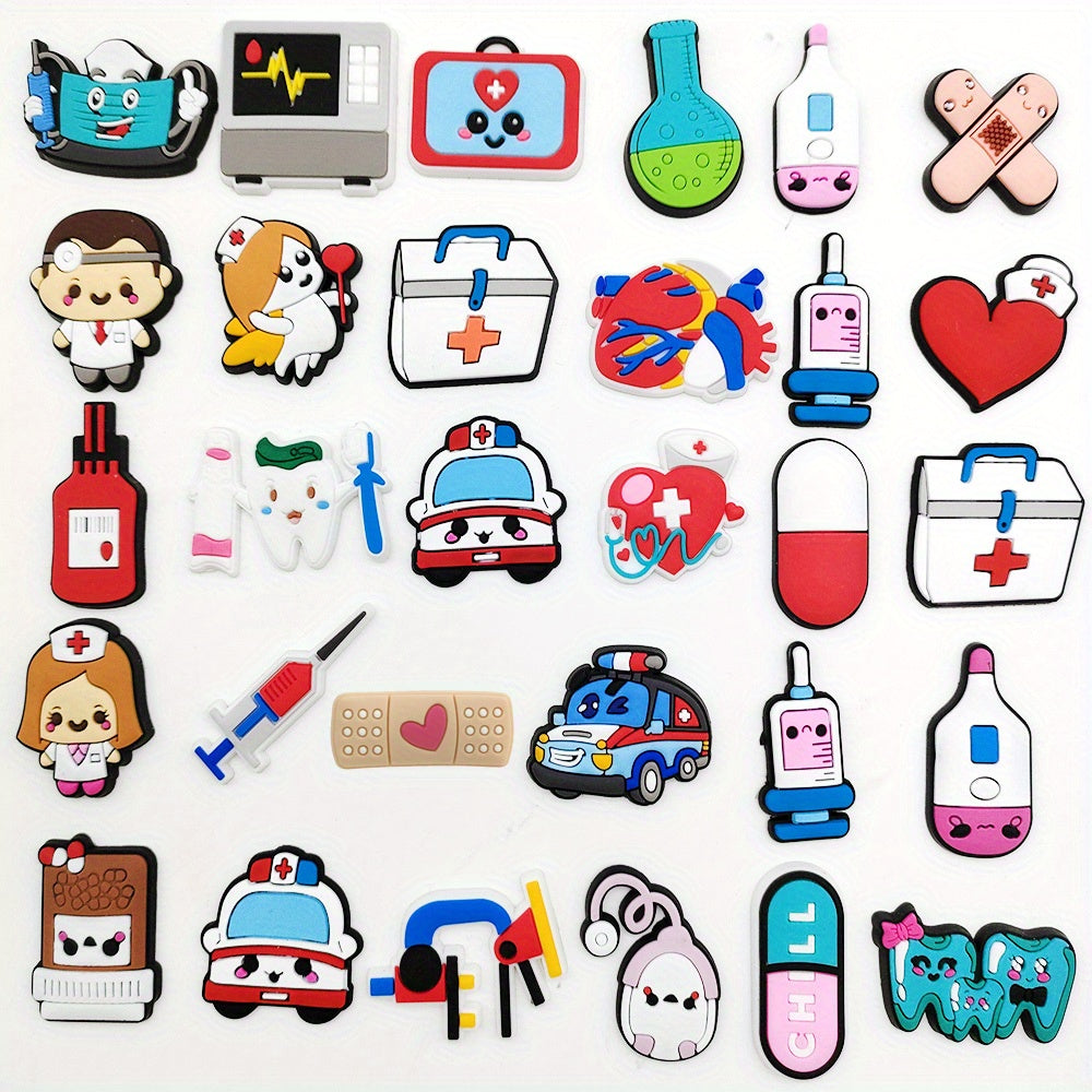 30pcs Cartoon Medical Care Shoe Flower Shoe Jewelry Decoration