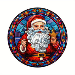 Santa Clause Suncatcher Stained Plastic Window Hanging Christmas Decor