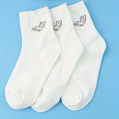 3 Pairs Cat Print Socks Women's Stocking