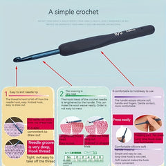 9pcs Crochet Tool Set Crochet Doll Wool Thread Stainless Steel Soft Handle