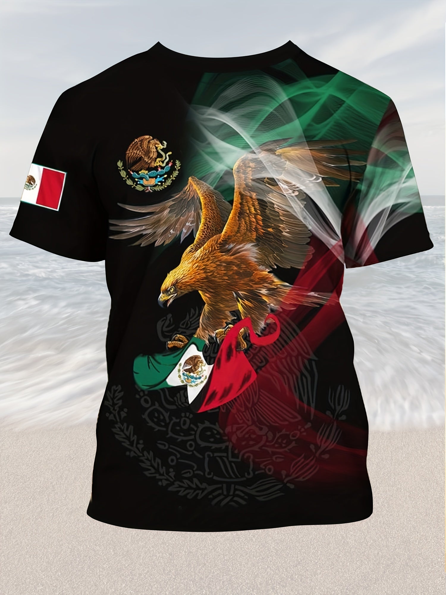 Eagle Pattern Print Men's Short Sleeve T-shirt Graphic Tee