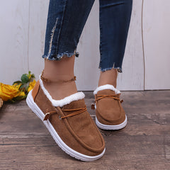 Women's Non-Slip Thickened Sneakers Low Top Warm Sport Shoes
