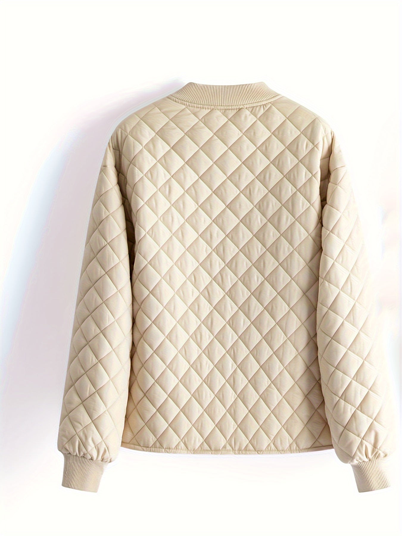 Quilted Jacket with Patched Pockets and Button Closure