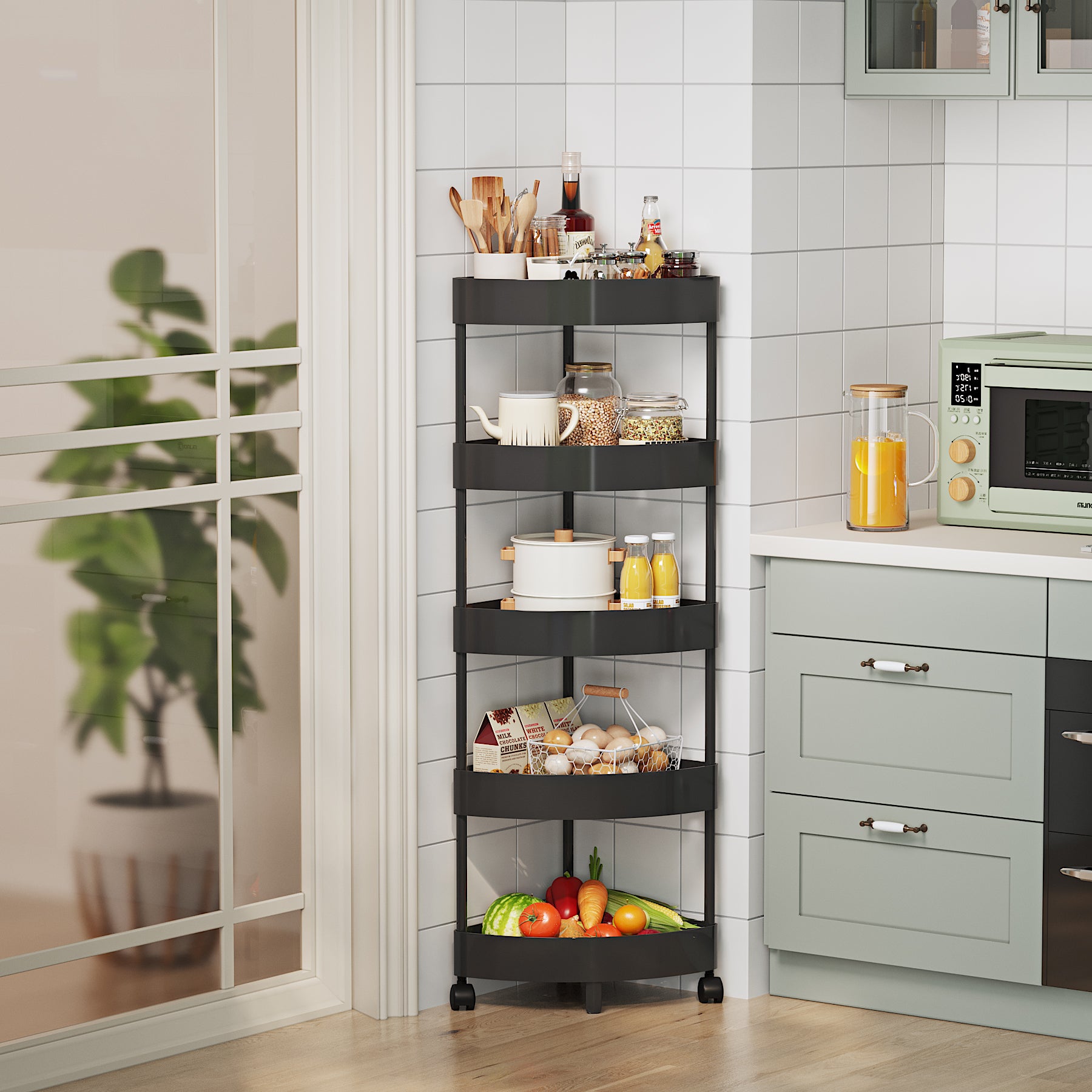 Multi Tier Storage Rack For Kitchen Corner Shelves