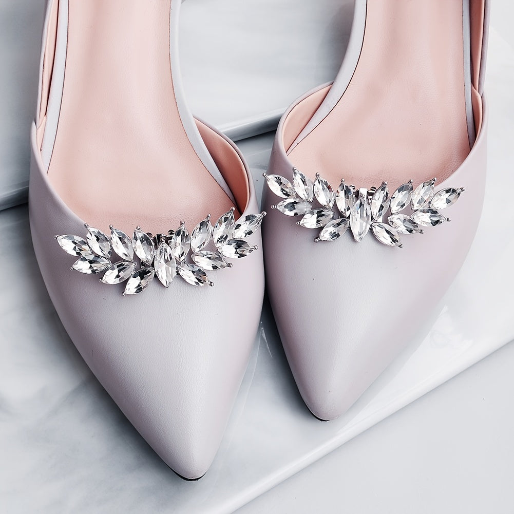 Crystal Shoe Buckles Rhinestone Shoe Clips DIY Shoe Decoration