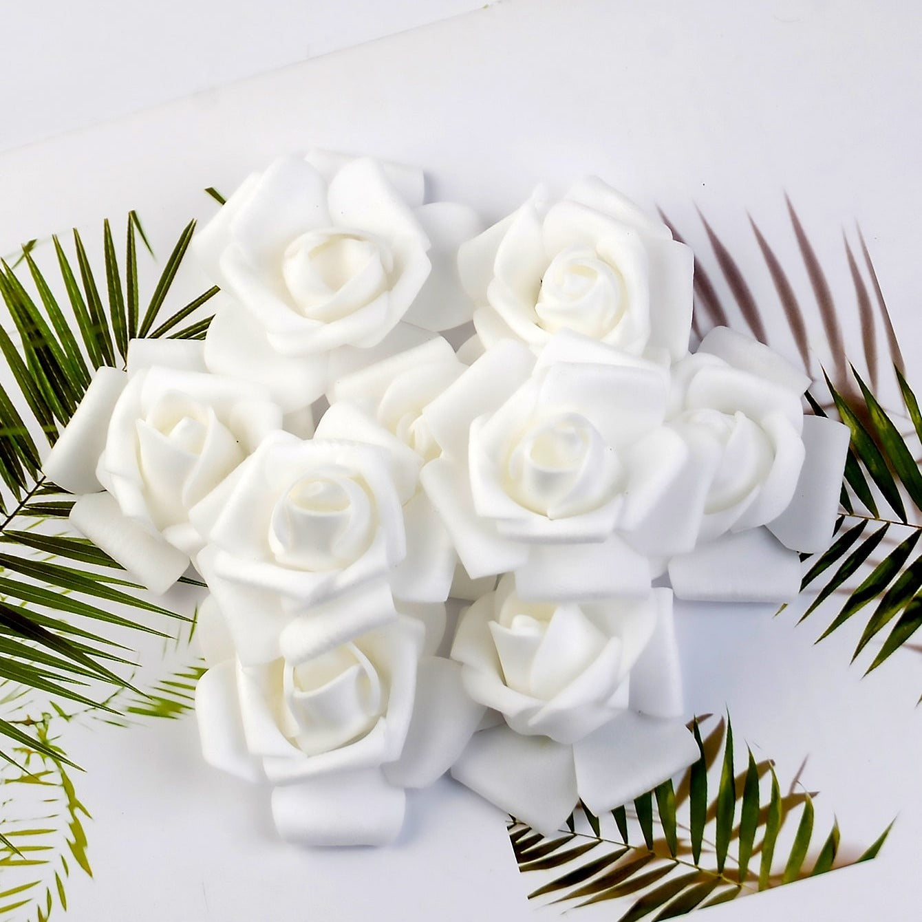 10 Foam Rose Flower Heads for DIY Wedding Bouquets & Celebrations
