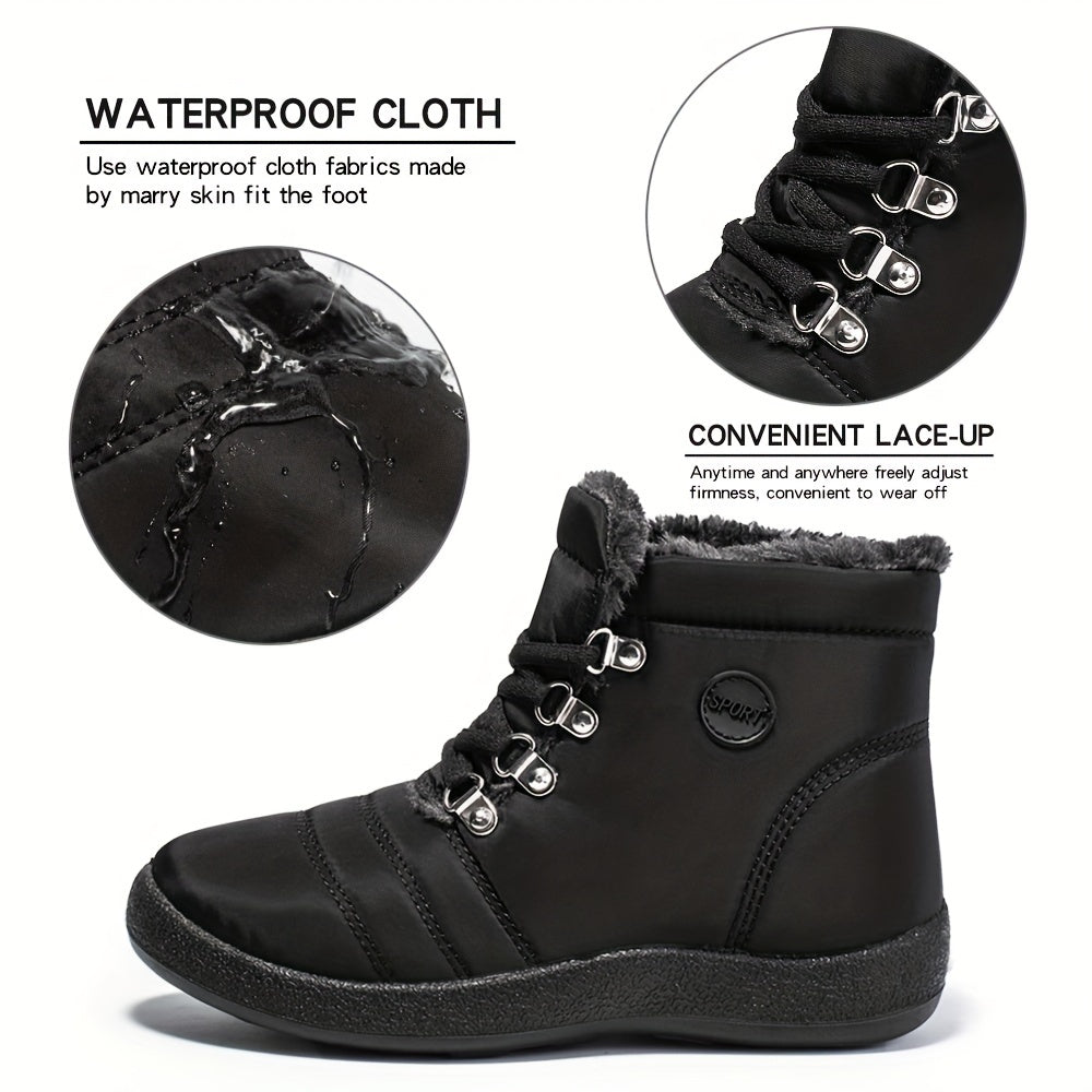 Fur Lined Snow Boots Waterproof Windproof Non Slip Winter Boots