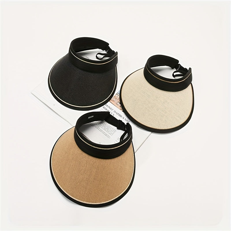 Foldable Sun Visor Sun Hat Solid UV Protection Visors Sunscreen Travel Beach Hat