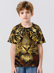 3D Lion Graphic Boys Casual Sport T shirt Summer Clothing For Kids