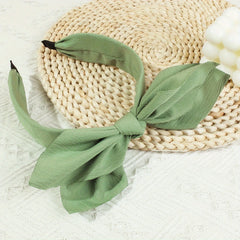 Double Bow Knotted Headband Wide Head Hoop Style Headdress