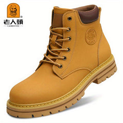 Men's Lace up Service Boots Casual Leather Walking Shoes