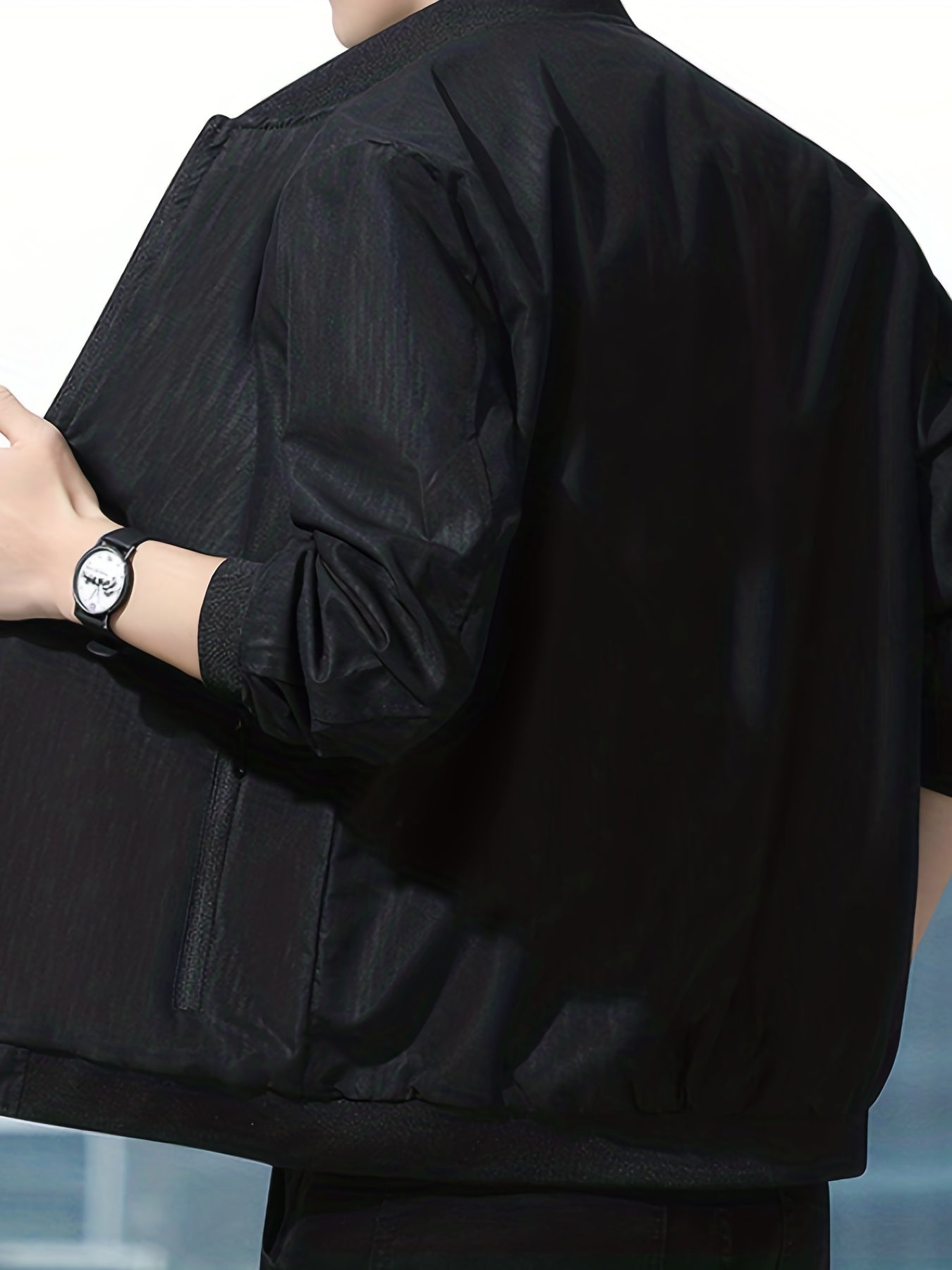 Men's Casual Baseball Collar Jacket Regular Fit Coat