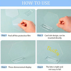 Transparent Acrylic Shelf Sign Writing Plate Home Decoration