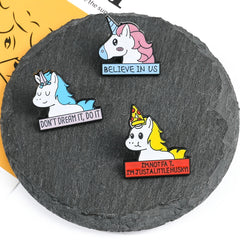 Creative Unicorn Brooch Set Children's Rainbow Accessory