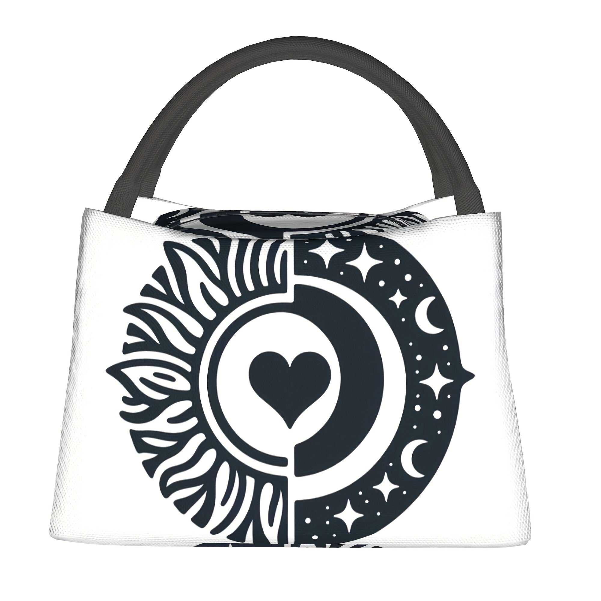 Heart Pattern Lunch Bag Insulated Thermal Cooler for Office School Picnics