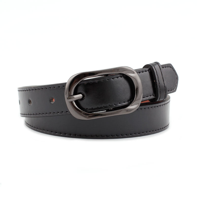 Women Microfiber/Pu Leather Thin Belt Pin Buckle Casual Style