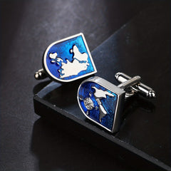 Map Pattern French Cufflinks 2 Cufflinks