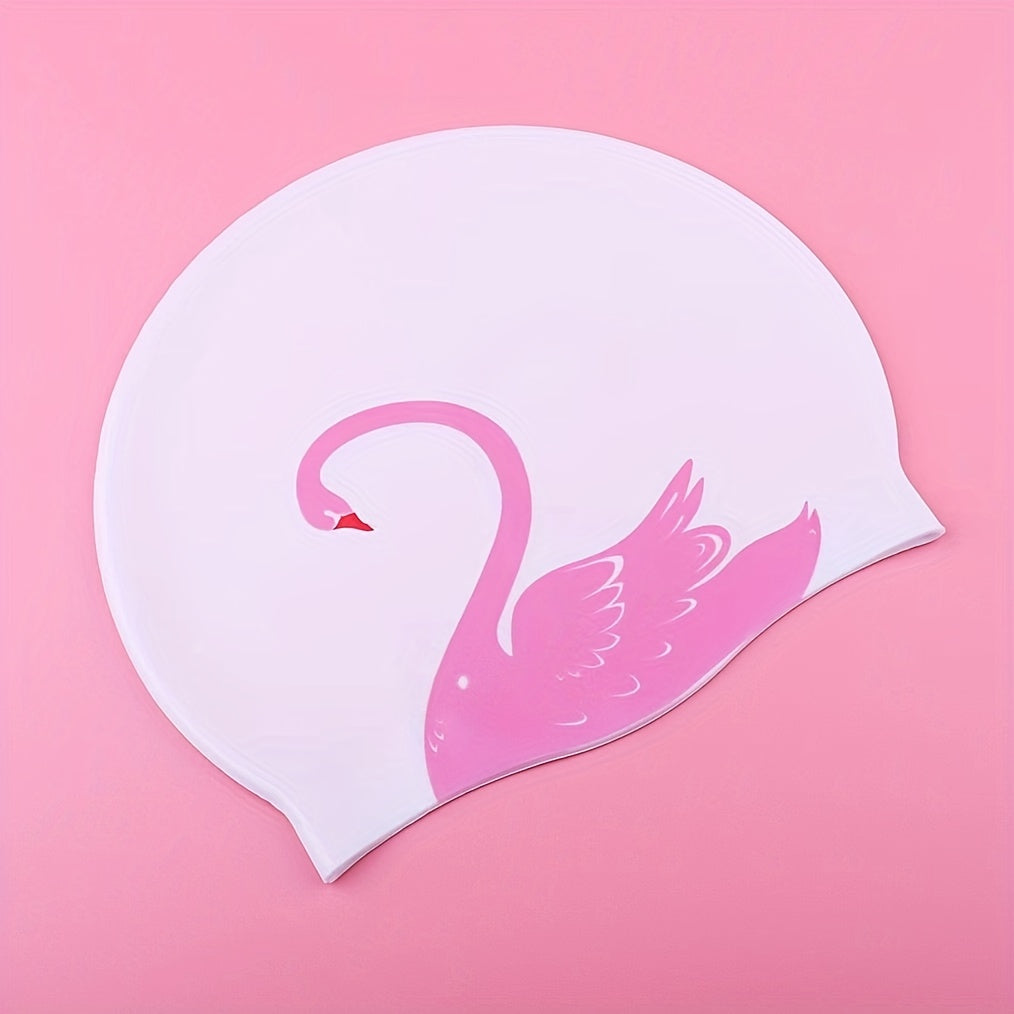 Enlarged Silicone Swimming Cap with Ear Protection