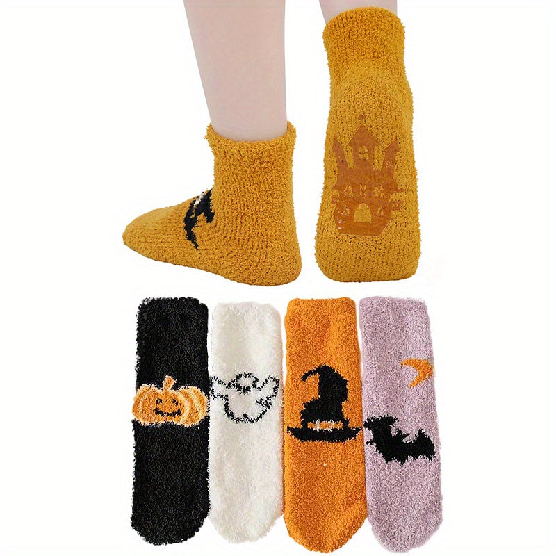 Halloween Print Socks & Fuzzy Women's Stocking