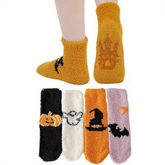 Halloween Print Socks & Fuzzy Women's Stocking