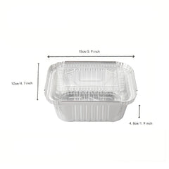 50pcs Small Disposable Aluminum Foil Pans With Lids for Cooking Baking Meal Prep