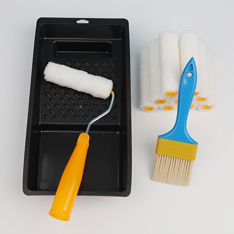 10-Piece Paint Roller Kit for Indoor Use - Frame, Tray, Covers, Brush