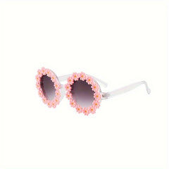 Daisy Round Frame Sunglasses Gradient Lens Clear Frame Glasses
