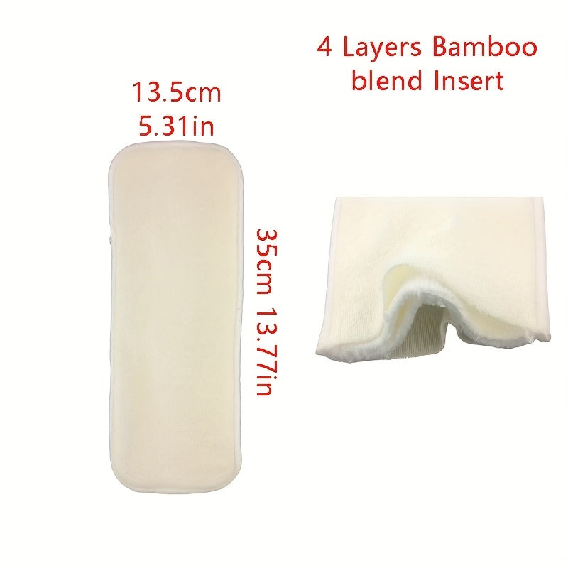 6pcs 4 Layers Bamboo Blend Insert Diaper Pads