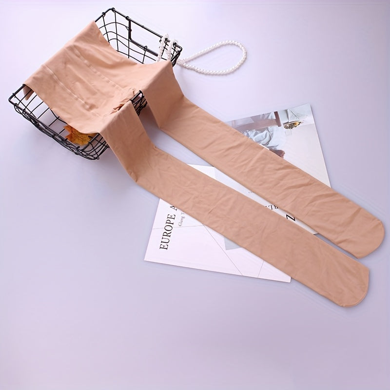 Casual Stockings Women's 40D Solid Nylon High Rise Stretch Panty