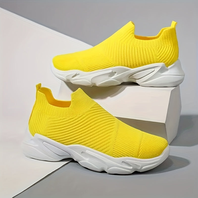 Women's Lightweight Knitted Running Shoes Breathable Low Top Sneakers