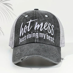 Slogan Embroidered Baseball Cap Summer Sunshade Retro Hat