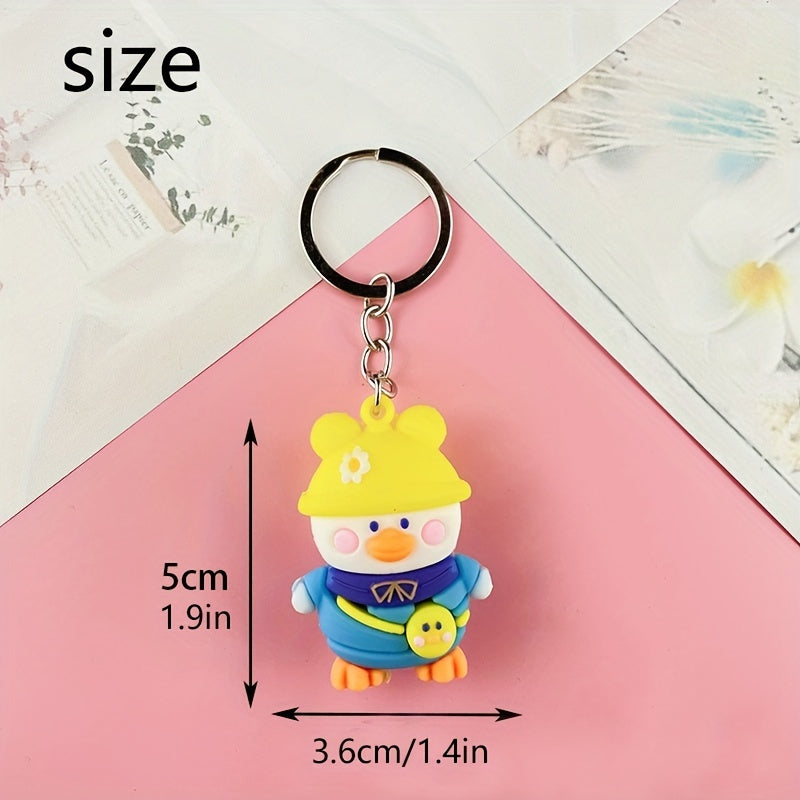 Baby Door Pendant Yellow Duck Keychain Couple Backpack Ornament