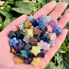 10pcs Mini Pentagram Rose Quartz Stone Statue for Jewelry and Aquarium