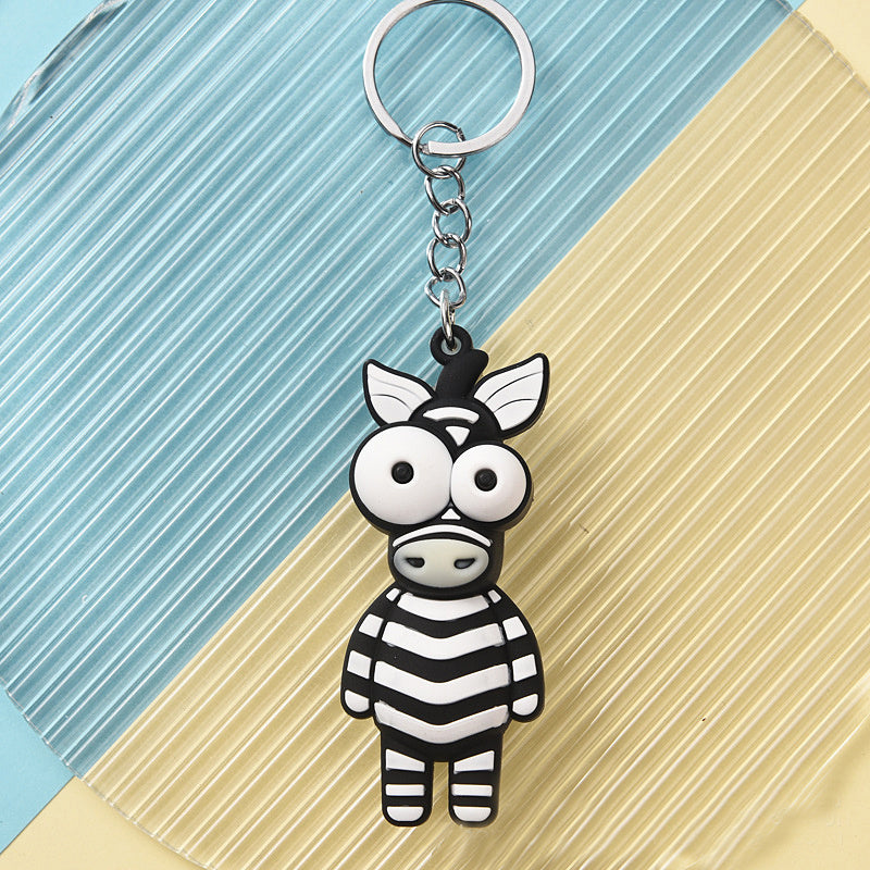 1pc Cartoon Lion Keychain Couple Key Chain PVC Animal Funny Toy Keyring