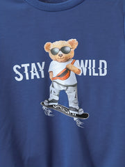 Boy's Street Style Outfit 2pcs Sweatshirt & Sweatpants Set STAY WILD Print