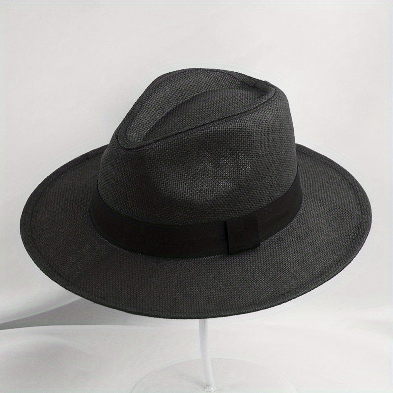 Vintage Jazz Fedora Cap Sun Hat Straw Hats Unisex Beach Hats