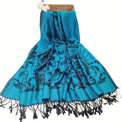 Vintage Jacquard Tassel Scarf Paisley Print Shawl