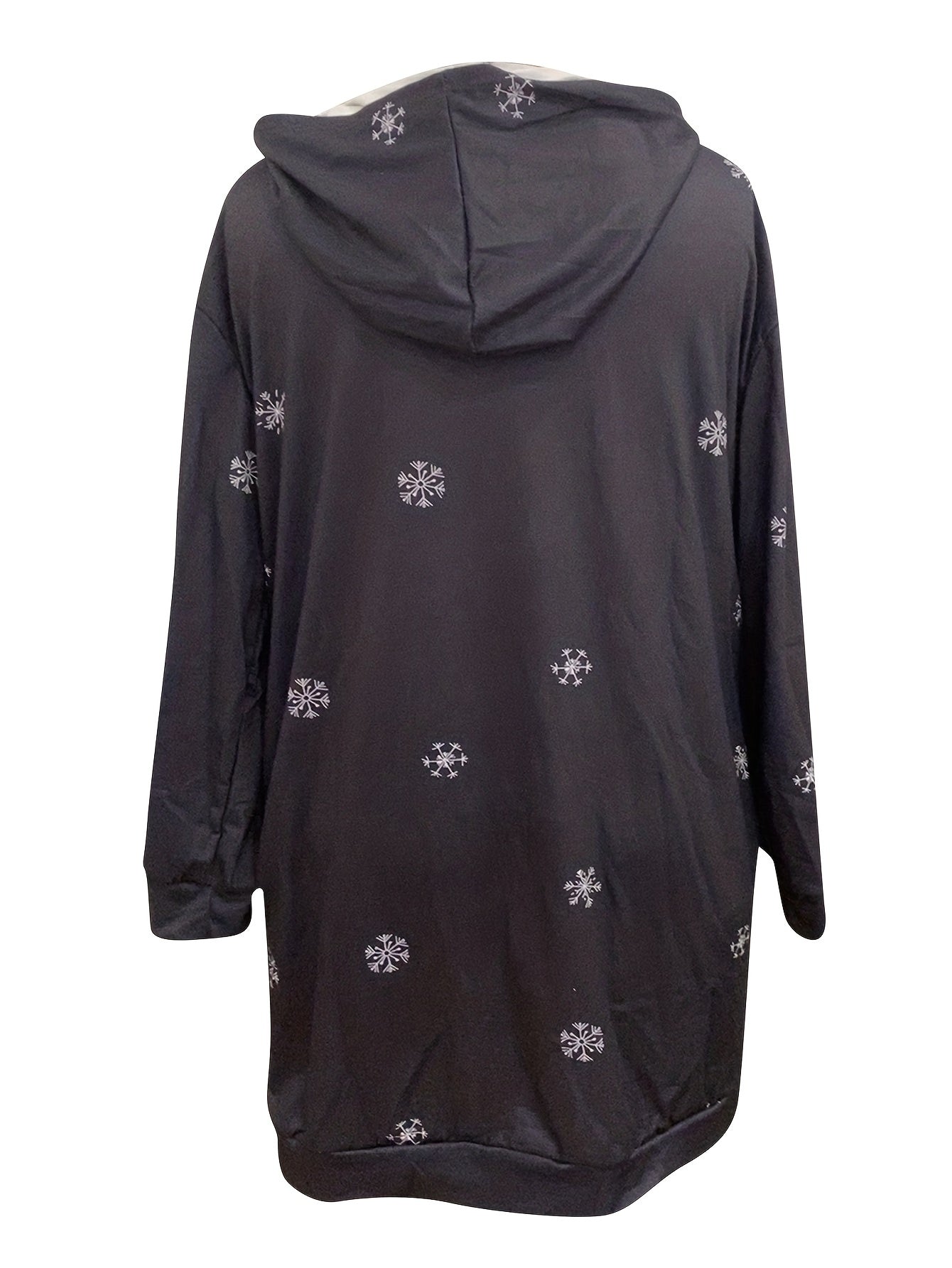 Christmas Snowflake & Elk Hooded Dress